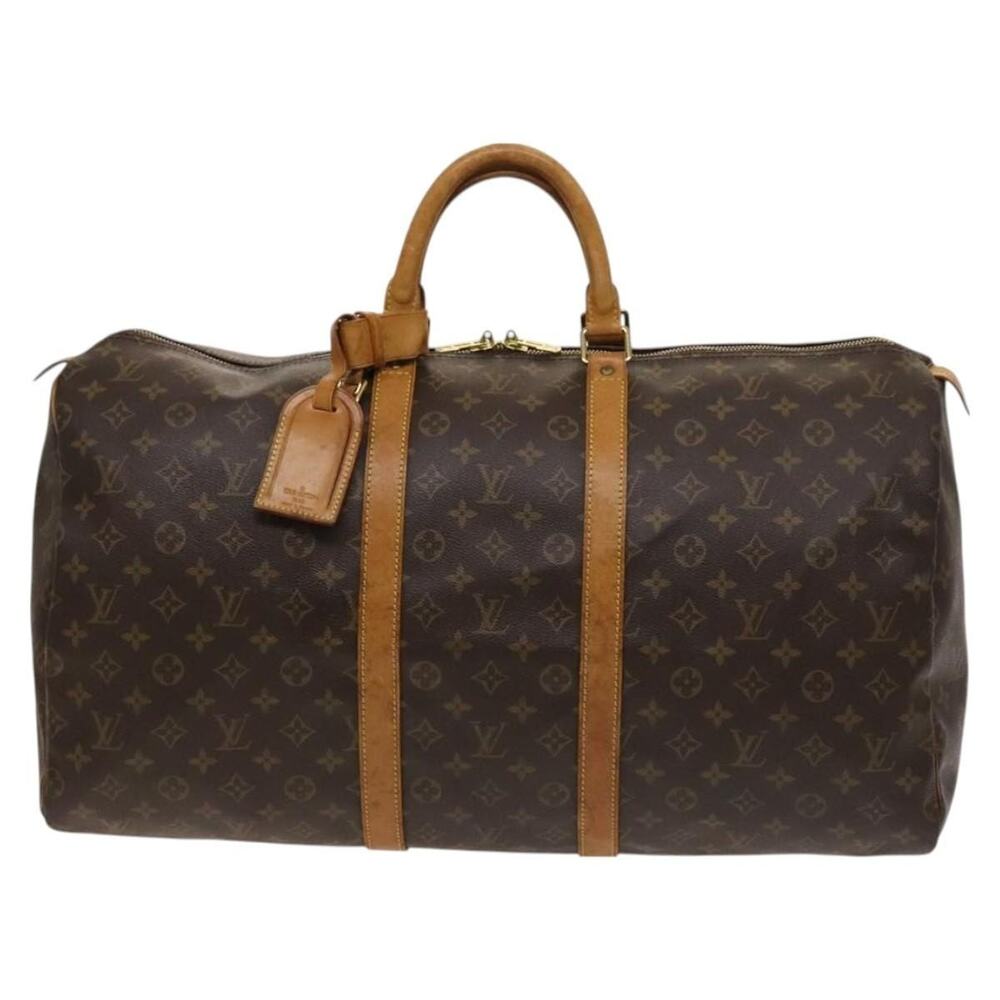 Louis Vuitton Monogram Keepall 55 Travel Bag Brown